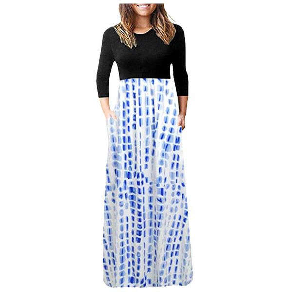 casual dresses women's dress fashion print patchwork pockets o-neck long sleeve maxi plus size women elegant party, Black;gray
casual dresses women's dress fashion print patchwork pockets o-neck long sleeve maxi plus size women elegant party, Black;gray