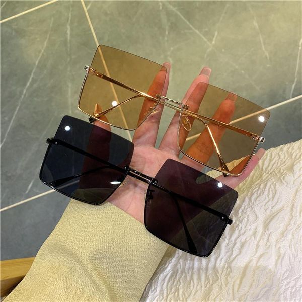 sunglasses square half frame for women luxury lenses retro gold sun glasses 2021 vintage design oversized shades, White;black
sunglasses square half frame for women luxury lenses retro gold sun glasses 2021 vintage design oversized shades, White;black