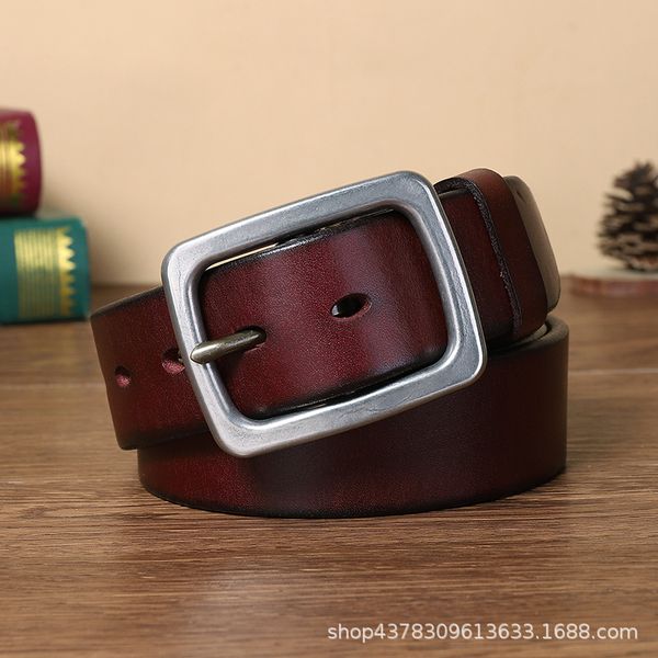 thick stainless steel buckle belt mens genuine leather pure cowhide retro and fashion all-matching youth jeans no. 2, Black;brown
thick stainless steel buckle belt mens genuine leather pure cowhide retro and fashion all-matching youth jeans no. 2, Black;brown