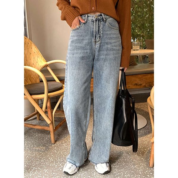 q9216 autumn and winter version loose woolen inside slit high waist tube wide leg for women, Blue
q9216 autumn and winter version loose woolen inside slit high waist tube wide leg for women, Blue