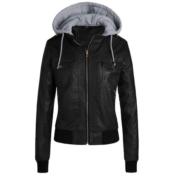 women's leather & faux fmfssom autumn hooded soft jacket women splicing cotton hat coat warm detachable parker winter outwear, Black
women's leather & faux fmfssom autumn hooded soft jacket women splicing cotton hat coat warm detachable parker winter outwear, Black