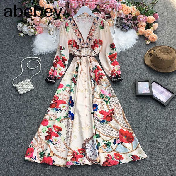 spring summer temperament v-neck long sleeve dress high waist pleated waist single breasted print a-line dress 210715, Black;gray
spring summer temperament v-neck long sleeve dress high waist pleated waist single breasted print a-line dress 210715, Black;gray