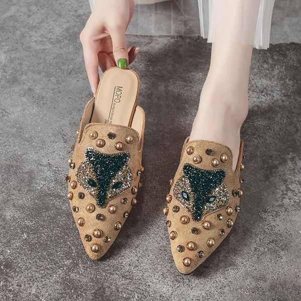 slippers shoes woman 2021 flock flat lady loafers pointed toe luxury slides low female mule pantofle girl designer mules, Black
slippers shoes woman 2021 flock flat lady loafers pointed toe luxury slides low female mule pantofle girl designer mules, Black