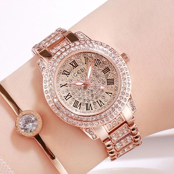wristwatches gedi women watches rose gold diamond quartz ladies wrist watch stainless steel clock female relogio feminino, Slivery;brown
wristwatches gedi women watches rose gold diamond quartz ladies wrist watch stainless steel clock female relogio feminino, Slivery;brown