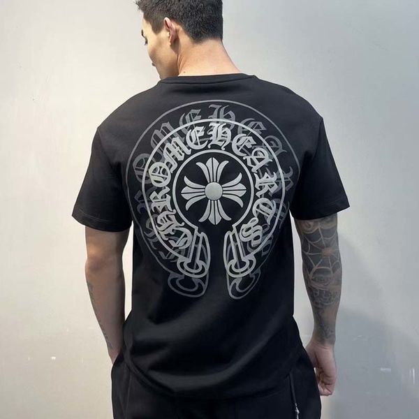 chao brand ch t-shirt summer new double shadow horseshoe print round neck short sleeve cotton men's and women', White;black
chao brand ch t-shirt summer new double shadow horseshoe print round neck short sleeve cotton men's and women', White;black