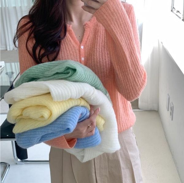 women's knits & tees autumn korean knitted sweater cardigans women candy color casual knitwear jumpers long sleeve single breasted, White
women's knits & tees autumn korean knitted sweater cardigans women candy color casual knitwear jumpers long sleeve single breasted, White