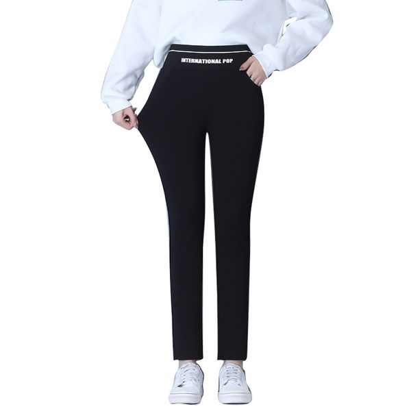 2021 plus women black elastic waist pencil pants autumn winter thick new pocket trousers slim jeggings ny 7x04, Black;white
2021 plus women black elastic waist pencil pants autumn winter thick new pocket trousers slim jeggings ny 7x04, Black;white
