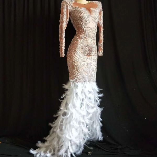 sparkly beading feathers trajes trompet party dressed bodycon club dj dancer dawv, White
sparkly beading feathers trajes trompet party dressed bodycon club dj dancer dawv, White