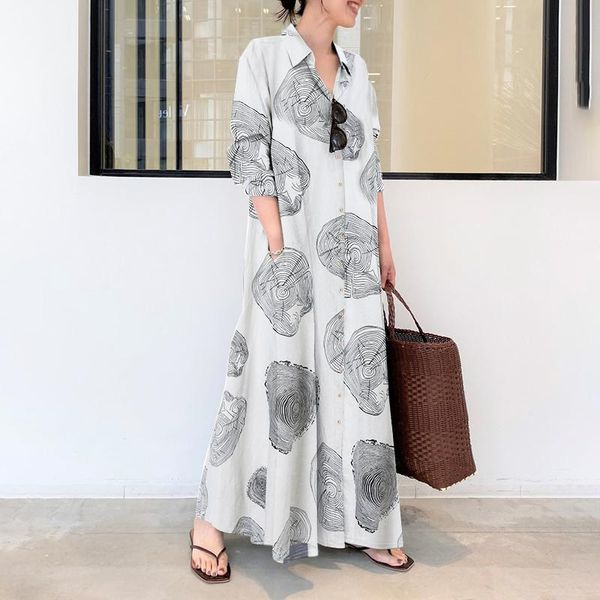casual dresses zanzea kaftan women printed dress 2021 summer vintage maxi vestidos loose sundress ladies lapel robe bohemian femme, Black;gray
casual dresses zanzea kaftan women printed dress 2021 summer vintage maxi vestidos loose sundress ladies lapel robe bohemian femme, Black;gray