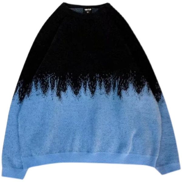 men's sweaters autumn and winter gradient brushed sweater contrast color couples tide jacket ins men, White;black
men's sweaters autumn and winter gradient brushed sweater contrast color couples tide jacket ins men, White;black