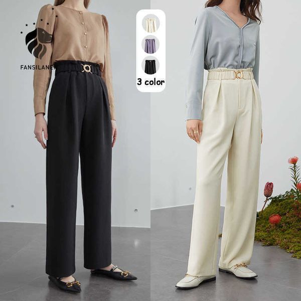 fansilanen wide leg high waist casual pants women black spring summer with chain female elastic loose white trousers 210607, Black;white
fansilanen wide leg high waist casual pants women black spring summer with chain female elastic loose white trousers 210607, Black;white