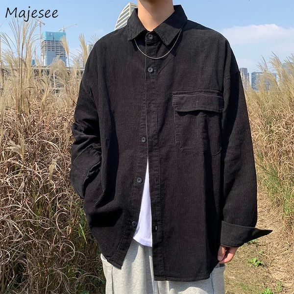 men shirts appliques corduroy turn-down collar clothing mens chic loose casual harajuku all match trendy outwear single breasted, White;black
men shirts appliques corduroy turn-down collar clothing mens chic loose casual harajuku all match trendy outwear single breasted, White;black