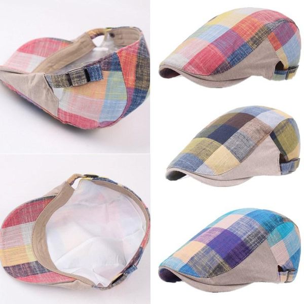berets 2colors classic summer duckbill visor grid caps sboy beret hat adjustable cotton blend flat outdoor hats, Blue;gray
berets 2colors classic summer duckbill visor grid caps sboy beret hat adjustable cotton blend flat outdoor hats, Blue;gray