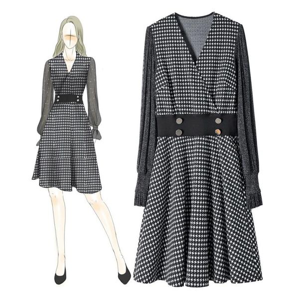casual dresses print houndstooth corset winter dress women long sleeve patchwork black elegant vestidos largos verano, Black;gray
casual dresses print houndstooth corset winter dress women long sleeve patchwork black elegant vestidos largos verano, Black;gray