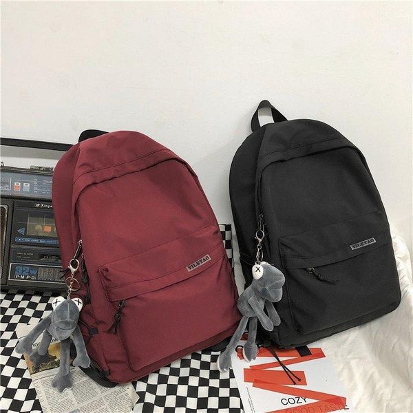 backpack solid black waterproof nylon large capacity school bag brand oxford leisure or travel for women
backpack solid black waterproof nylon large capacity school bag brand oxford leisure or travel for women