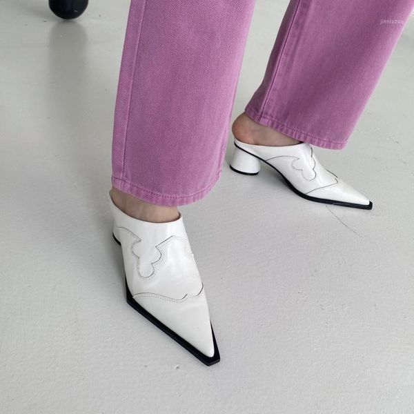 slippers med shoes ladies' square heel pointed toe luxury slides loafers slipers women block designer 2021 pu rome fabric rubber1, Black
slippers med shoes ladies' square heel pointed toe luxury slides loafers slipers women block designer 2021 pu rome fabric rubber1, Black