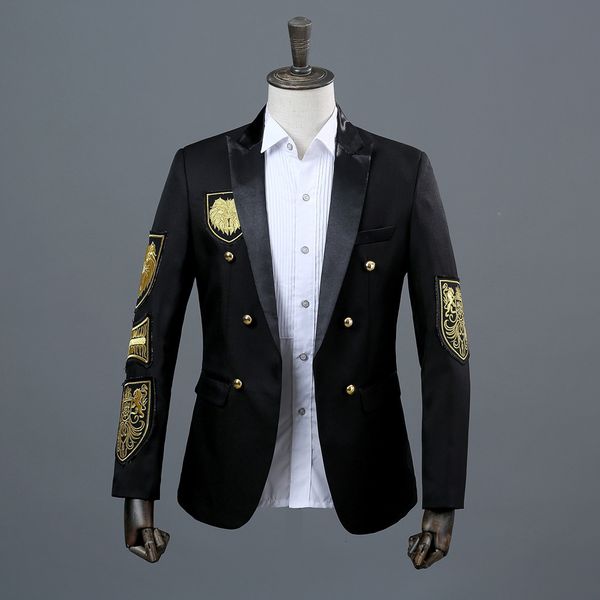 men's suits & blazers fashion dress double breasted groom wedding suit korean gold embroidery men americanas para hombre de vestir, White;black
men's suits & blazers fashion dress double breasted groom wedding suit korean gold embroidery men americanas para hombre de vestir, White;black