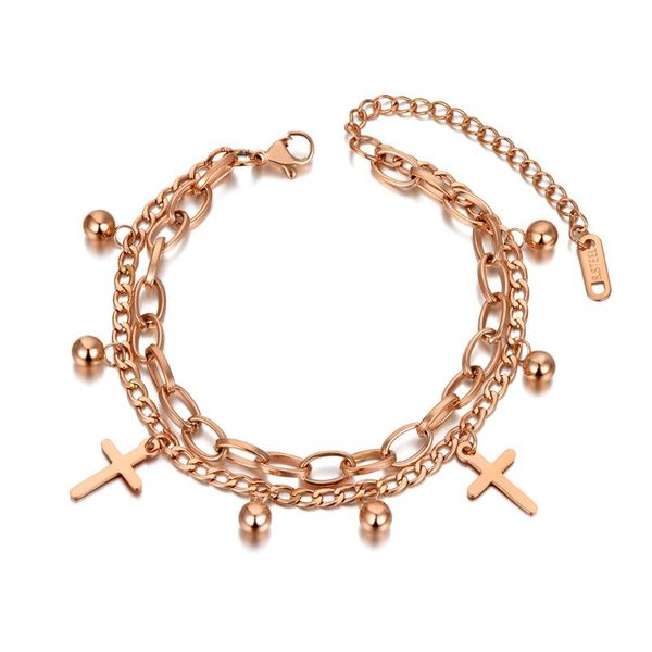 link, chain titanium stainless steel bohemia beach double layer bracelets for women girl trendy cross & ball charm bracelet b20136, Black
link, chain titanium stainless steel bohemia beach double layer bracelets for women girl trendy cross & ball charm bracelet b20136, Black