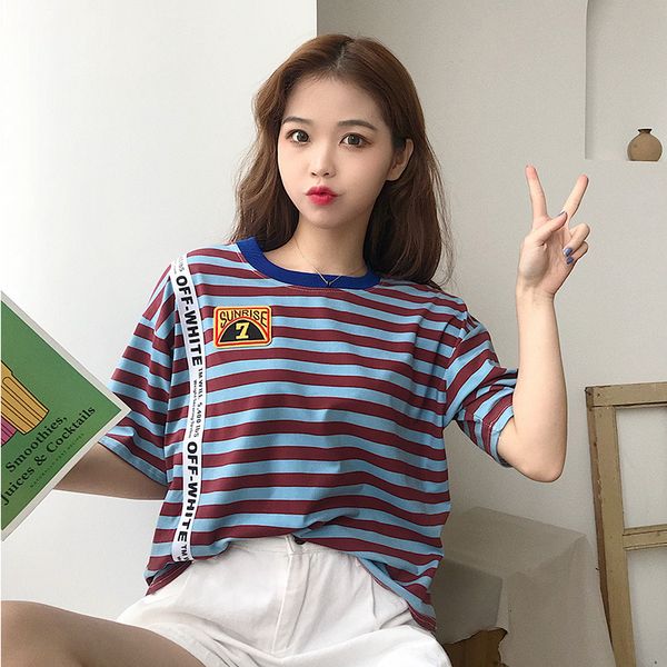 2021 new vintage harajuku striped women's will see embroidered letter loose the-neck ulzzang schoolgirl t-shirt clothes 5h4g, White
2021 new vintage harajuku striped women's will see embroidered letter loose the-neck ulzzang schoolgirl t-shirt clothes 5h4g, White
