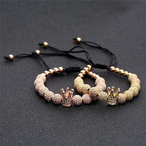 charm bracelets zircon men jewelry cubic micro pave cz crown & 4mm round beads braided macrame bracelet pulseira feminina, Golden;silver
charm bracelets zircon men jewelry cubic micro pave cz crown & 4mm round beads braided macrame bracelet pulseira feminina, Golden;silver