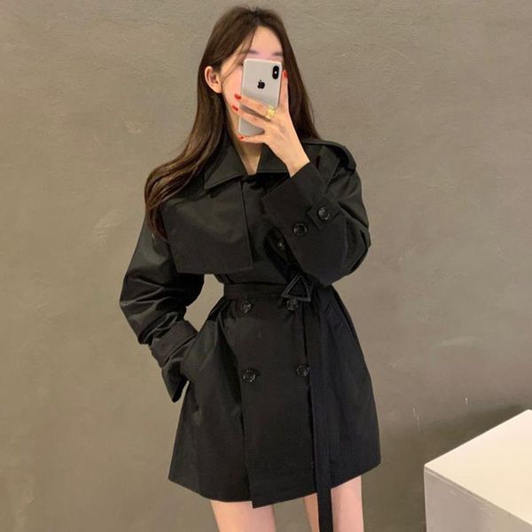 women's trench coats 2021 spring autumn coat women loose overcoat double breasted with belt female outwear fashion windbreaker, Tan;black
women's trench coats 2021 spring autumn coat women loose overcoat double breasted with belt female outwear fashion windbreaker, Tan;black