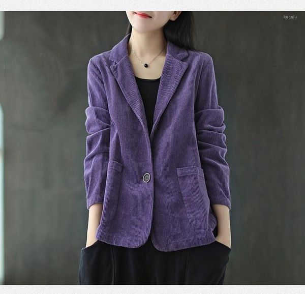 vintage loose casual corduroy blazer ladies long sleeve cotton minimalist coat women pocket female womans blazers women's suits, White;black
vintage loose casual corduroy blazer ladies long sleeve cotton minimalist coat women pocket female womans blazers women's suits, White;black