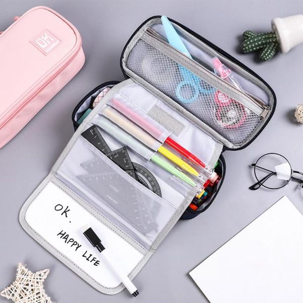 storage bags pencil case large capacity multi-function canvas stationery pouch with handle office supplies
storage bags pencil case large capacity multi-function canvas stationery pouch with handle office supplies