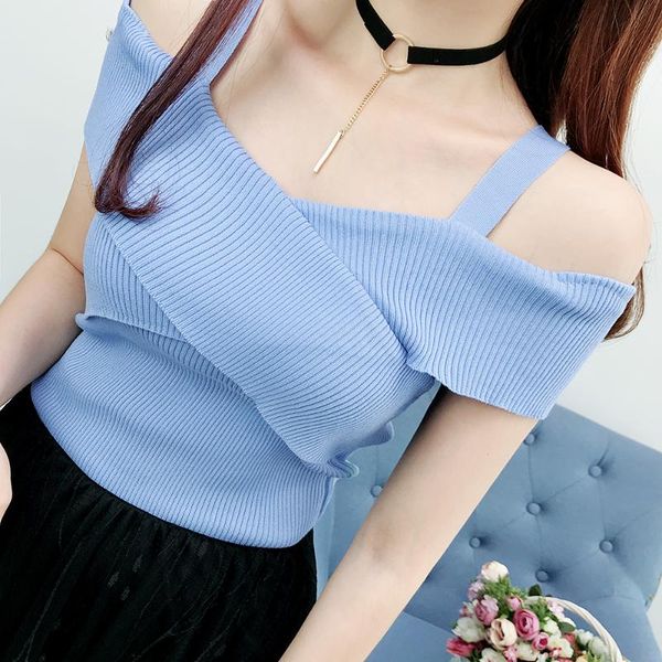 women's sweaters 2021ins korean version of the halter ess short-sleeved ice silk slim slimming short cross bottoming shirt pink swea, White;black
women's sweaters 2021ins korean version of the halter ess short-sleeved ice silk slim slimming short cross bottoming shirt pink swea, White;black