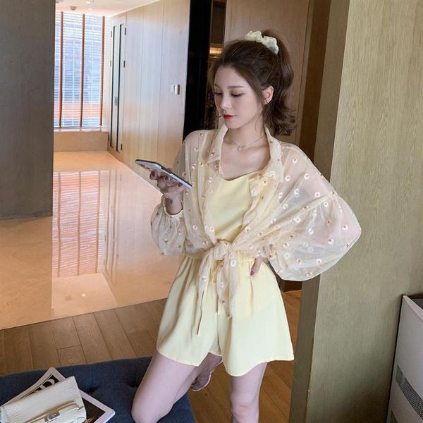 2021 summer spring women outfits office casual lady elegant three piece o-neck mesh long sleeve blouse + short pants set s336, Gray
2021 summer spring women outfits office casual lady elegant three piece o-neck mesh long sleeve blouse + short pants set s336, Gray