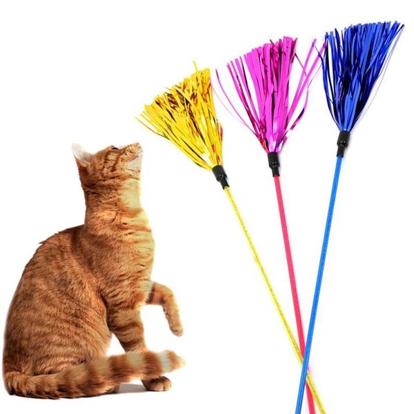 cat toys teaser wand cats interactive stick with shining tassel plastic rod cute funny colorful toy for gatos
cat toys teaser wand cats interactive stick with shining tassel plastic rod cute funny colorful toy for gatos