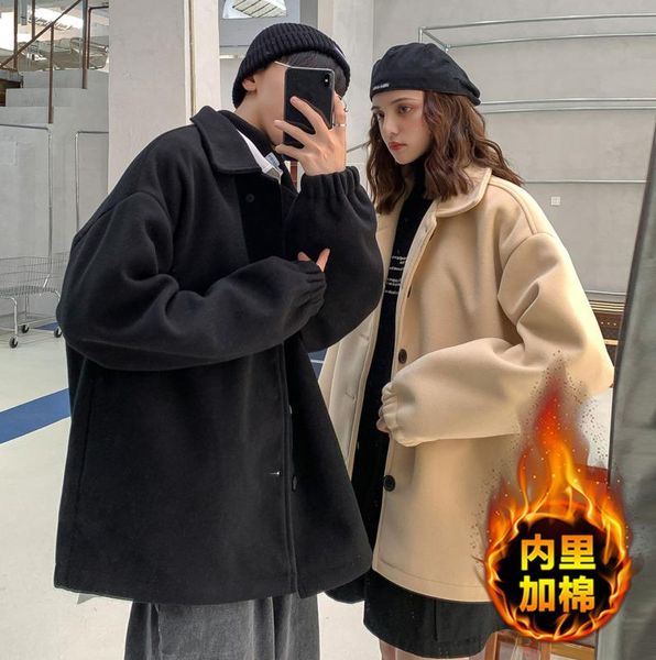 2021 autumn and winter new youth popular men's loose solid color plus cotton woolen coat fashionable casual lapel m-5xl, Black
2021 autumn and winter new youth popular men's loose solid color plus cotton woolen coat fashionable casual lapel m-5xl, Black