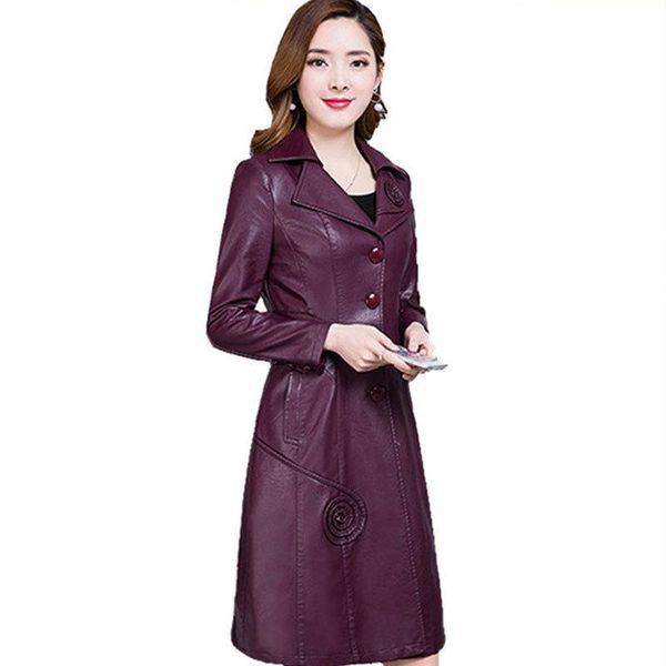 women's leather & faux casual turn-down collar women long jacket fashion solid overcoat pockets womens pu jackets and coats, Black 
women's leather & faux casual turn-down collar women long jacket fashion solid overcoat pockets womens pu jackets and coats, Black