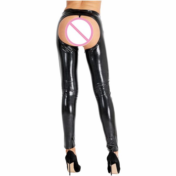 womens fetish latex leggings erotic open crotch pole dance pants wet look patent leather stretchy crotchless tights, Black;white
womens fetish latex leggings erotic open crotch pole dance pants wet look patent leather stretchy crotchless tights, Black;white