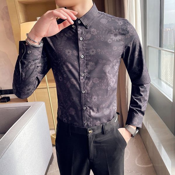 manga new primavera longa camisas florais vestido roupas masculinas alta qualidade magro ajuste moda impresso blusa plus 8n8c, Black;brown
manga new primavera longa camisas florais vestido roupas masculinas alta qualidade magro ajuste moda impresso blusa plus 8n8c, Black;brown
