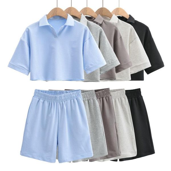 women's tracksuits loungewear collar crop shorts 2 piece set women short sleeve loose cotton sportwear suit ladies summer streetwea, Gray
women's tracksuits loungewear collar crop shorts 2 piece set women short sleeve loose cotton sportwear suit ladies summer streetwea, Gray