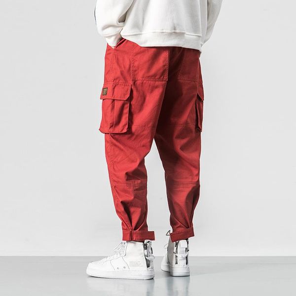 men's pants cotton men multi-pocket elastic waist design harem pant street punk hip hop red casual trousers joggers male army cargo, Black
men's pants cotton men multi-pocket elastic waist design harem pant street punk hip hop red casual trousers joggers male army cargo, Black