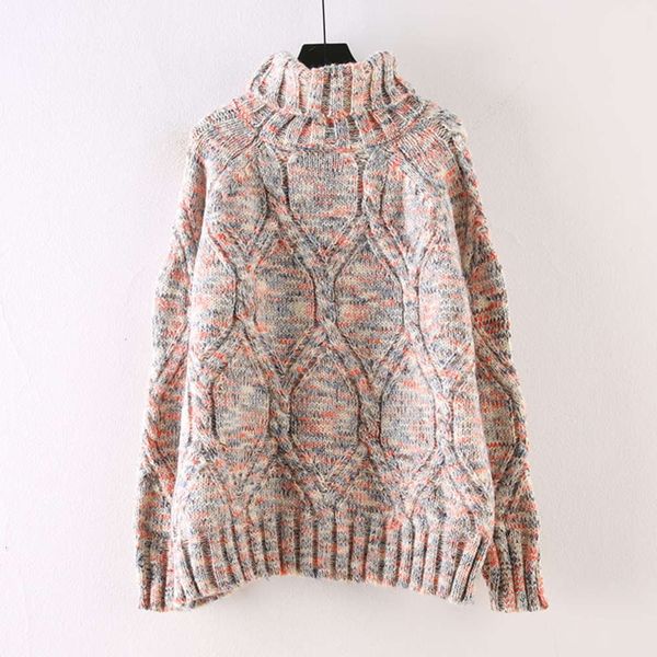 high collar women's loose fitting, new lazy wind thick line sweater for autumn and winter 2020, with thickened top, White;black
high collar women's loose fitting, new lazy wind thick line sweater for autumn and winter 2020, with thickened top, White;black