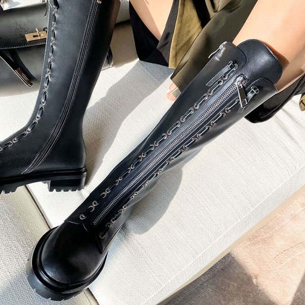 2021 women knee-boots european and winter cross belts metal rivets long boots 5ua5, Black
2021 women knee-boots european and winter cross belts metal rivets long boots 5ua5, Black