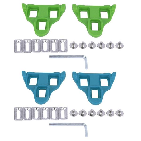 bike pedals 2 set 6° road cleats bicycle lock for spd system shoes float cycling shoes, green & blue
bike pedals 2 set 6° road cleats bicycle lock for spd system shoes float cycling shoes, green & blue