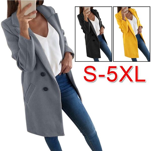 women's wool & blends women winter woollen coat long sleeve turn-down collar oversize blazer outwear jacket elegant overcoats loose plu, Black
women's wool & blends women winter woollen coat long sleeve turn-down collar oversize blazer outwear jacket elegant overcoats loose plu, Black