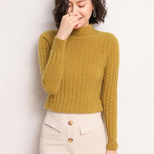 women's sweaters 5colors 100% pure pashmina knitted sweater women 2021 fashion o-neck long sleeve standard clothes cashmere knitwear, White;black
women's sweaters 5colors 100% pure pashmina knitted sweater women 2021 fashion o-neck long sleeve standard clothes cashmere knitwear, White;black