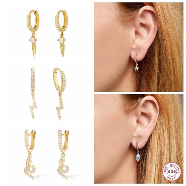 hoop & huggie solid 925 sterling silver earring luxury cz snake lighting earrings for girls woman anniversary party gift fine jewelry, Golden;silver
hoop & huggie solid 925 sterling silver earring luxury cz snake lighting earrings for girls woman anniversary party gift fine jewelry, Golden;silver