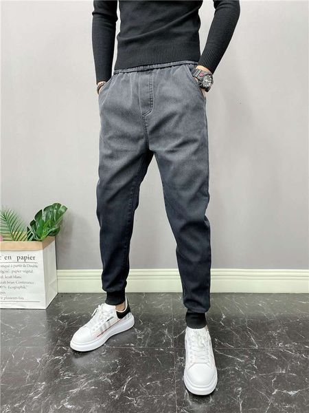 spring men's tapered small leg jeans casual pants color matching leggings trend men's pants fashion slim harem pants, Blue
spring men's tapered small leg jeans casual pants color matching leggings trend men's pants fashion slim harem pants, Blue