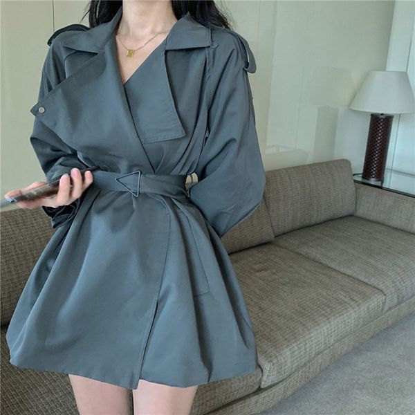 womens trench coat new fashion spring autumn casual coats mid-long gray coat outwear windbreaker female with belt, Black;brown
womens trench coat new fashion spring autumn casual coats mid-long gray coat outwear windbreaker female with belt, Black;brown
