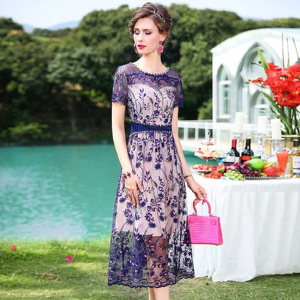 2021 woman's embroidery of elegant summer temperament around frizzy skinny neck lady the short sleeve line slices dress se00, Black;gray
2021 woman's embroidery of elegant summer temperament around frizzy skinny neck lady the short sleeve line slices dress se00, Black;gray