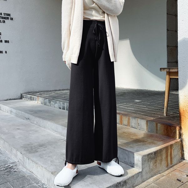 straight legged trousers of women 2021 autumn and winter new high waist casual mesh drape wide leg pants 7454, Black;white
straight legged trousers of women 2021 autumn and winter new high waist casual mesh drape wide leg pants 7454, Black;white