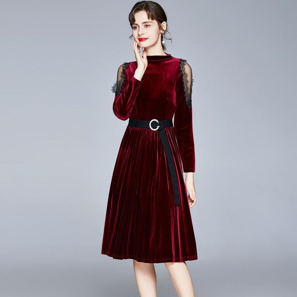 casual dresses zuoman women winter elegant velvet dress festa long vintage party robe femme mesh designer wine pleated vestidos, Black;gray
casual dresses zuoman women winter elegant velvet dress festa long vintage party robe femme mesh designer wine pleated vestidos, Black;gray