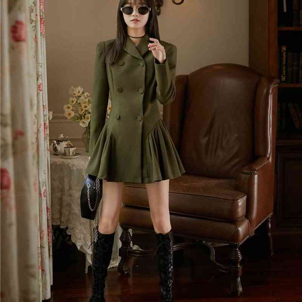 casual dresses autumn army green blazer women long sleeve double breasted ruffle mini a line ladies clothing gigh, Black;gray
casual dresses autumn army green blazer women long sleeve double breasted ruffle mini a line ladies clothing gigh, Black;gray