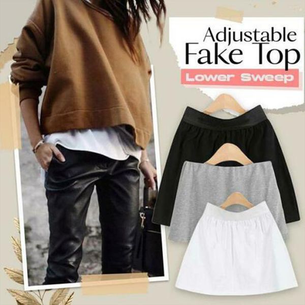high waist foldable fake womens skirt adjustable layered hem half length split casual dress with two piece bottoming style, Black
high waist foldable fake womens skirt adjustable layered hem half length split casual dress with two piece bottoming style, Black