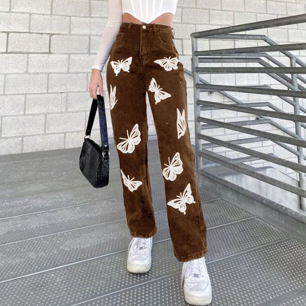 new 2021 fashion white butterfly pattern denim joggers women high waist trousers casual long jeans cargo pants llul, Black;white
new 2021 fashion white butterfly pattern denim joggers women high waist trousers casual long jeans cargo pants llul, Black;white
